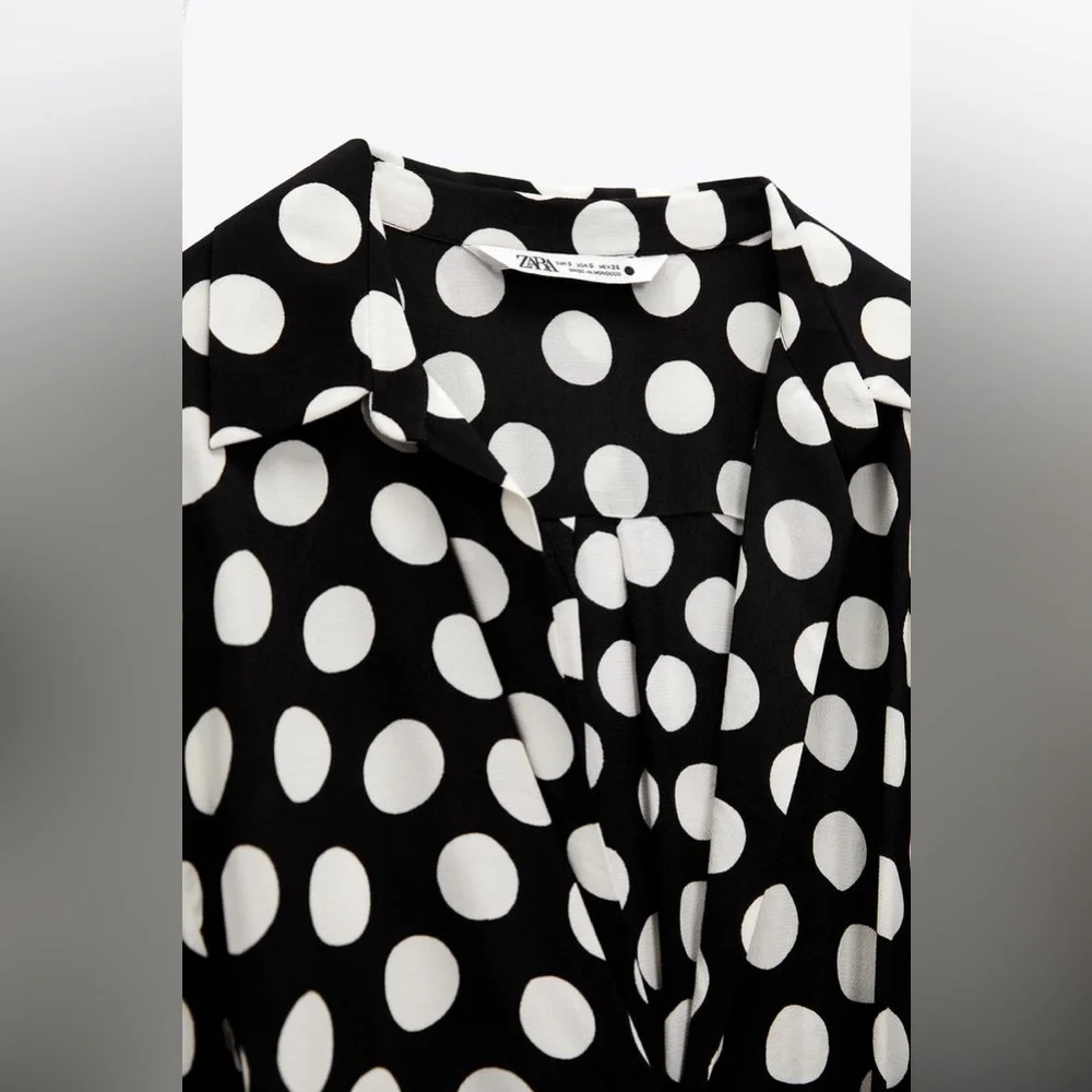 NWT Zara Dot Shirt Wrap Mini Dress - Picture 7 of 11
